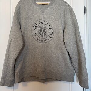 Club Monaco XL Grey Heritage Crest  Crewneck Sweater in Excellent Cond’t. Unisex